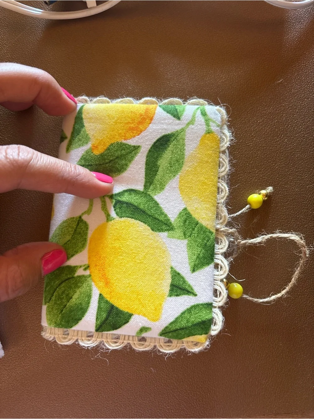 Handmade Lemon Fabric Covered Journals Set of 4